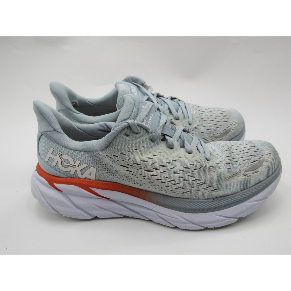 Hoka One One Clifton 8 Shoes Womens Size 8.5 Blue Orange Running Road Cushion
